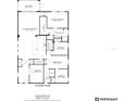 A detailed floor plan showing layout of the home with measurements for rooms and overall square footage at 17860 Passionflower Cir, Clermont, FL 34714