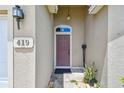 Close up front entry showing front door with sidelight at 419 Cierra Oaks Cir, Lady Lake, FL 32159