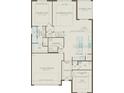 Layout of the home's first floor including garage, flex room, owner's suite, and kitchen at 5530 Settlingstone Ln, St Cloud, FL 34771