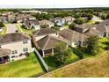 An aerial view showcases a spacious backyard with a fenced yard and screened in lanai at 1046 Grand Hilltop Dr, Apopka, FL 32703