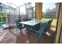 Covered patio area perfect for outdoor dining and entertainment with views of the pool and backyard at 1929 Nice Ct, Kissimmee, FL 34747