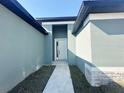Inviting front entrance with a modern pathway and stylish exterior paint, creating a welcoming first impression at 3015 Sw 132Nd St, Ocala, FL 34473