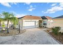 Lovely one-story home featuring a driveway, well-maintained landscaping, and a one car garage at 1106 Liendo Ln, The Villages, FL 32162