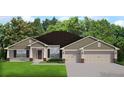 Charming single-story home with a well-manicured lawn, a two-car garage, and craftsman-style details at 8309 Sw 58Th Ave, Ocala, FL 34476