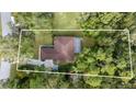 A captivating aerial view showcases the property, with a screened-in porch, surrounded by lush trees and a well-kept lawn at 9593 Sw 196Th Avenue Rd, Dunnellon, FL 34432