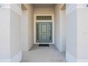 Inviting entryway with a modern door and neutral color palette at 3914 Ne 58Th Cir, Silver Springs, FL 34488