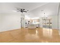 Spacious kitchen featuring stainless steel appliances and an island at 11518 Sw 136Th Pl, Dunnellon, FL 34432