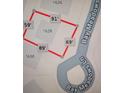 Property lot dimensions shown on a map at 1628 Bay Meadows Ln, The Villages, FL 32159