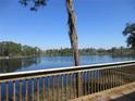 Scenic lake view from the backyard deck, showcasing calm waters surrounded by lush greenery at 13055 Ne 7Th Loop, Silver Springs, FL 34488