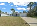 Newly built home with gray exterior, white garage door, and landscaped lawn at 307 Marion Oaks Pass, Ocala, FL 34473