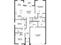 Open-concept floor plan featuring 3 bedrooms, 2 bathrooms, great room, kitchen, dining area, and 2-car garage at 3168 Ne 46Th Ave, Ocala, FL 34470