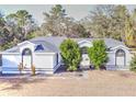 Single-story house with a gray roof and landscaping at 10043 Sw 202Nd Cir, Dunnellon, FL 34431