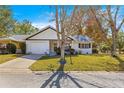 Cute white house with a gray roof and a well-maintained lawn at 8890 Sw 96Th St # D, Ocala, FL 34481