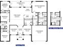 Detailed floor plan showcasing the layout of the home, including bedrooms and living spaces at 77 Olive Dr, Ocala, FL 34472