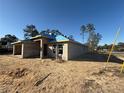 New construction home with block exterior and blue roofing underlayment at 8797 Se 161St Pl, Summerfield, FL 34491