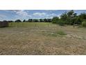 Expansive backyard with lush green grass, partially enclosed by wire fencing, and scattered trees beyond at 6414 Sw 67Th Pl, Ocala, FL 34476