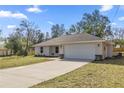 Charming single-story home featuring a well-manicured lawn and an attached two-car garage at 14 Water Track Ct, Ocala, FL 34472