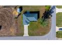 Aerial shot of a well-maintained home with a pristine roof, green grass, and paved driveway at 14560 Sw 25Th Ter, Ocala, FL 34473