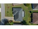 Overhead view of roof and backyard featuring a fenced patio at 6196 Sw 84Th Place Rd, Ocala, FL 34476