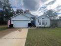 Charming single-story home featuring a well-manicured lawn and an attached two-car garage at 4580 Sw 110Th Ln, Ocala, FL 34476