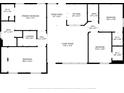 Detailed floor plan showcasing the layout of the bedrooms, bathrooms, kitchen, and living areas at 644 Sw 2Nd St, Ocala, FL 34471
