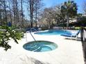 Inviting pool and hot tub area with comfortable lounge seating and a serene setting at 20800 River Dr # A17, Dunnellon, FL 34431
