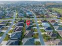 Neighborhood aerial view showing the density, layout, and the location of the property at 3407 Melbourne Ln, The Villages, FL 32163