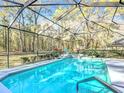 Enclosed pool with covered structure and views of surrounding trees at 5150 Se 47Th Court Rd, Ocala, FL 34480