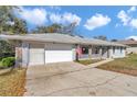This attractive home boasts stone accents and an attached garage with an American flag at 9844 Sw 198Th Cir, Dunnellon, FL 34432