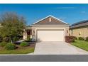 Lovely single-story home featuring a two-car garage, red front door, and a well-kept lawn with pretty landscaping at 9856 Sw 100Th Ter, Ocala, FL 34481
