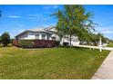 Charming single-story home featuring a well-manicured lawn, mature tree, and a two-car garage with light colored driveway at 2358 Nw 59Th Ter, Ocala, FL 34482