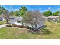 Beautiful home featuring blue shutters, a well-manicured lawn, mature landscaping, and an attached two-car garage at 11118 Sw 76Th Ave, Ocala, FL 34476