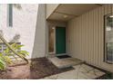 Inviting entryway featuring a modern door, textured walls, and a glimpse of the interior at 113 Weeping Elm Ln, Longwood, FL 32779
