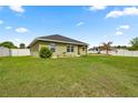 Green backyard enclosed by a white fence, offering a private outdoor space at 4324 Sw 98Th Ln, Ocala, FL 34476