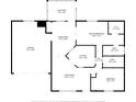 Home floorplan featuring two bedrooms, sunroom, dining area, living room, kitchen, and garage at 8371 Sw 109Th St, Ocala, FL 34481