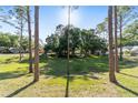 Sprawling backyard offers plentiful shade trees, a sprawling lawn, and a peaceful setting at 9153 Sw 83Rd Ter # E, Ocala, FL 34481