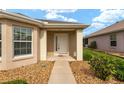 Charming front entrance with walkway and well maintained landscaping in neutral tones at 9175 Se 118Th Loop, Summerfield, FL 34491
