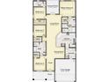 Detailed floor plan showcasing four bedrooms, three bathrooms, a living room, kitchen, and a two-car garage at 3107 Ne 46Th Ave, Ocala, FL 34470