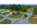 Community aerial shot featuring manicured lawns, mature trees and shrubs, and views of the neighborhood entrance at 10668 Sw 85Th Ter, Ocala, FL 34481