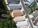 Overhead perspective of coordinated homes and gardens, highlighting community appeal at 3154 Merrit Ln, The Villages, FL 32163