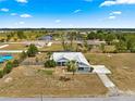 Aerial view of a charming single-story home in a peaceful, spacious neighborhood with lush landscapes at 6045 Se 99Th Pl, Belleview, FL 34420