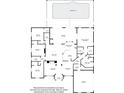Detailed floor plan showcasing the layout of a home with a swimming pool, bedrooms, and living spaces at 8950 Se 17Th Ct, Ocala, FL 34480