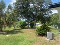 A spacious backyard features lush greenery and shade trees, adding a park-like ambiance to the home at 9920 Sw 102Nd Pl, Ocala, FL 34481