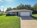 Attractive single-story home featuring a green lawn, a two-car garage, and a neutral color palette at 32 Pine Course Loop, Ocala, FL 34472