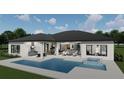Backyard oasis with a pool, hot tub, outdoor kitchen, and lounge area, perfect for entertaining at 0000 Se 116Th Place Rd, Ocala, FL 34480