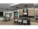 Open-concept kitchen and dining area with a large island, modern lighting, and stylish decor at 0000 Se 116Th Place Rd, Ocala, FL 34480