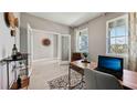 Bright home office with glass doors, large windows, stylish decor, and a modern work desk at 4301 Sw 54Th Street Rd, Ocala, FL 34474