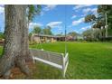 Exterior view featuring a tree swing, spacious lawn, and the home's charming facade in a lush green setting at 530 Sw 35Th St, Ocala, FL 34471