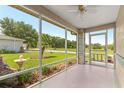 View from screened in lanai to the yard showcasing the landscaping and peaceful outdoor space at 9958 Sw 59Th Cir, Ocala, FL 34476