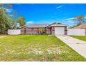 Charming single-story home featuring a well-manicured lawn, fenced yard, and inviting curb appeal at 16220 Sw 19Th Avenue Rd, Ocala, FL 34473